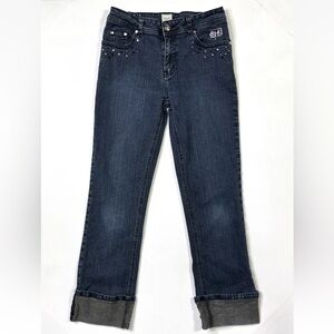 Y2K Stuff by Hilary Duff Jeans Girls 14 Cuffed Blue DenimVintage Rhinestone